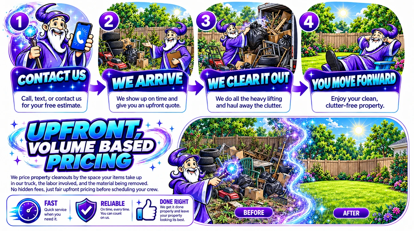 Easy Property Cleanout Process in Gastonia, Cleveland County, NC