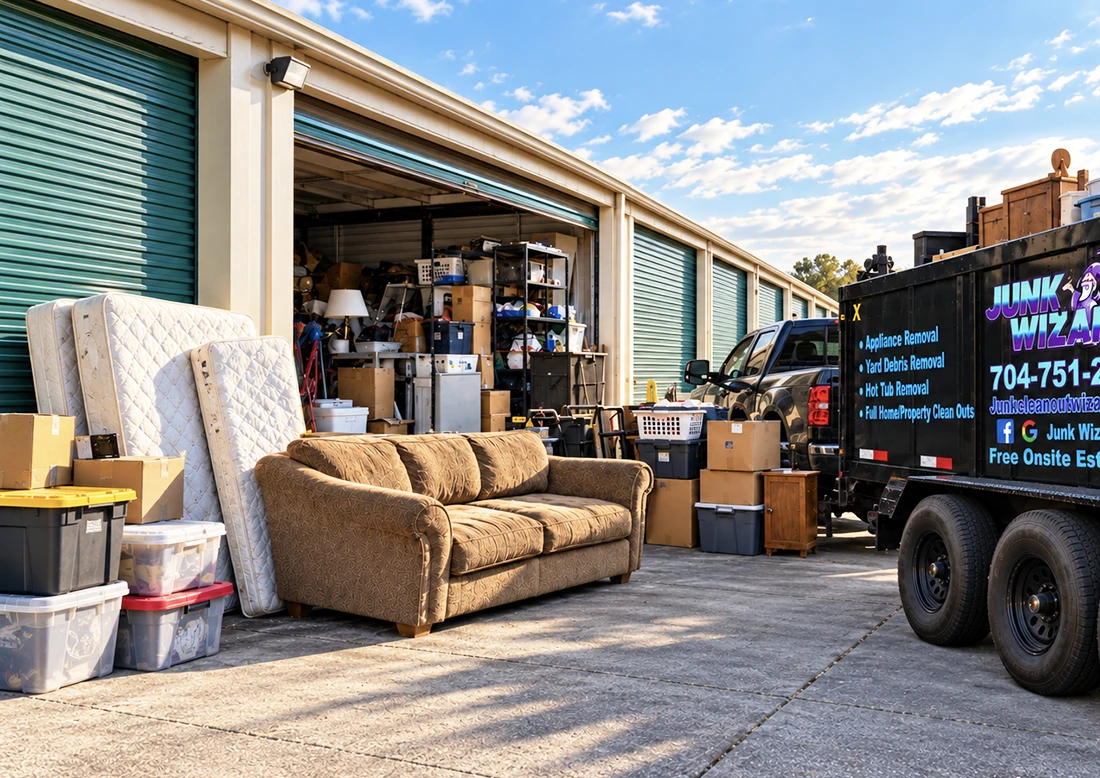 Storage unit cleanout services from Junk Wizards in Gastonia North Carolina